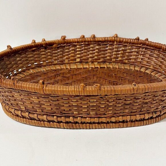 Vintage Basket Small Oval Woven Trinket Display - Picture 2 of 10